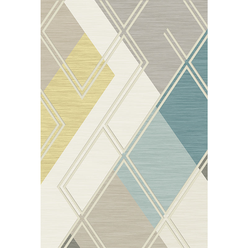 Minimalist color box geometric pattern carpet beige polyester carpet washable pet-friendly non-slip carpet for living room