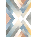 Multicolor contemporary rug polyester geometric pattern rug pet-friendly washable non-slip backing rug for the living room