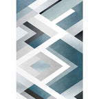 Unique geometric pattern rug Blue and White Modern rug Polyester Washable Pet-friendly Non-slip rug for the living room