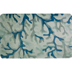 Blue Modernism Carpet Polyester Branch Pattern Carpet Pet-Friendly Machine Washable Non-Slip Backing Carpet for Decoration