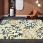 Modern leaf pattern rug Green and Beige Polyester rug Washable Pet-friendly Non-slip rug for the living room