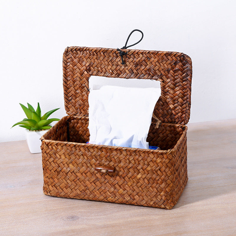Handcrafted Woven Storage Box With Stylish Lid