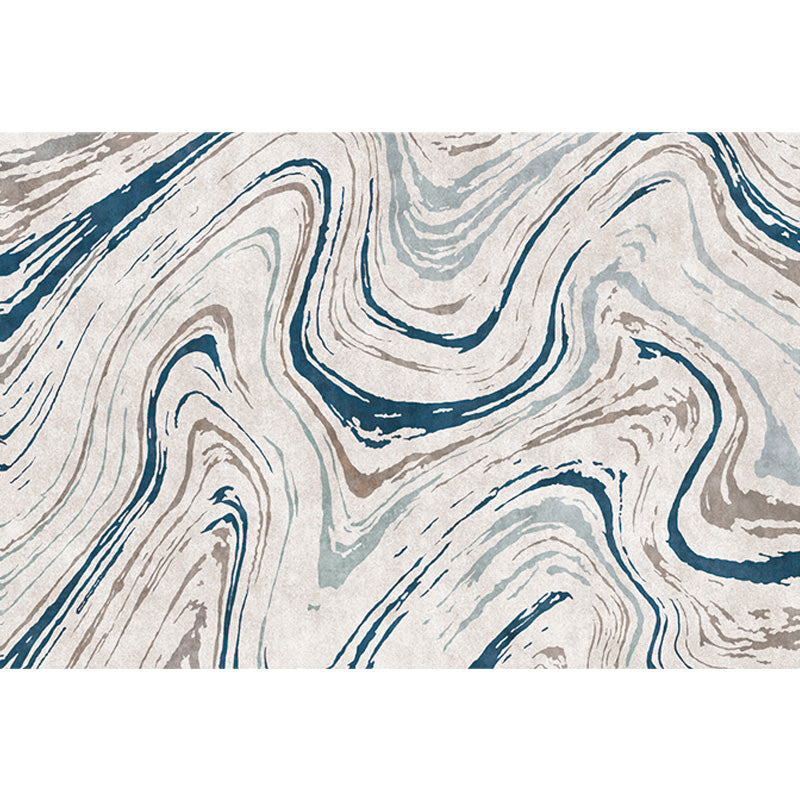Stylish Modernism Rug Multicolor Watercolor and Swirl Striped Pattern Rug Pet Friendly Non-Slip Washable Rug for Decoration