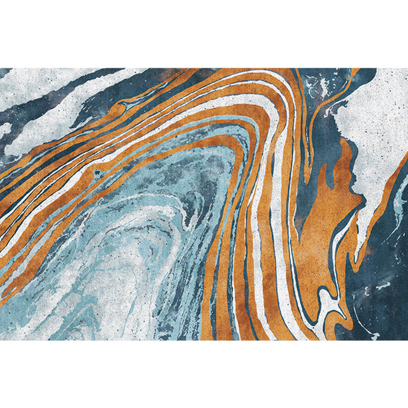 Stylish Modernism Rug Multicolor Watercolor and Swirl Striped Pattern Rug Pet Friendly Non-Slip Washable Rug for Decoration
