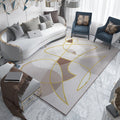 New Abstract Rug Gray and Khaki Polyester Rug Washable Pet-Friendly Non-Slip Rug for the Living Room