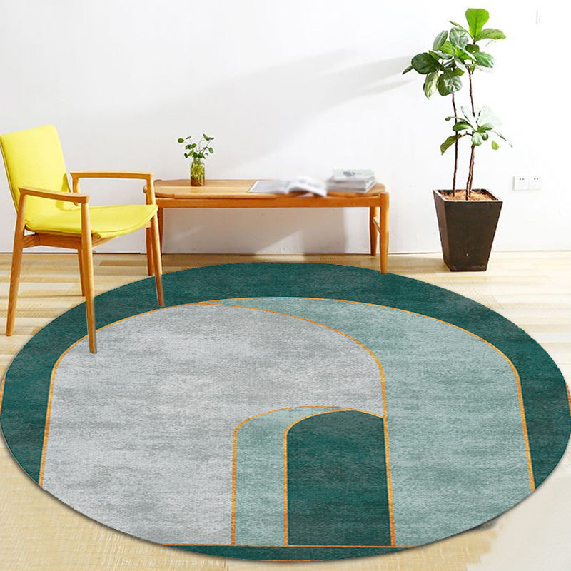 Creative Multicolored Modernism Rug Polyester Color Block Rug Washable Pet Friendly Non-Slip Rug for the Living Room
