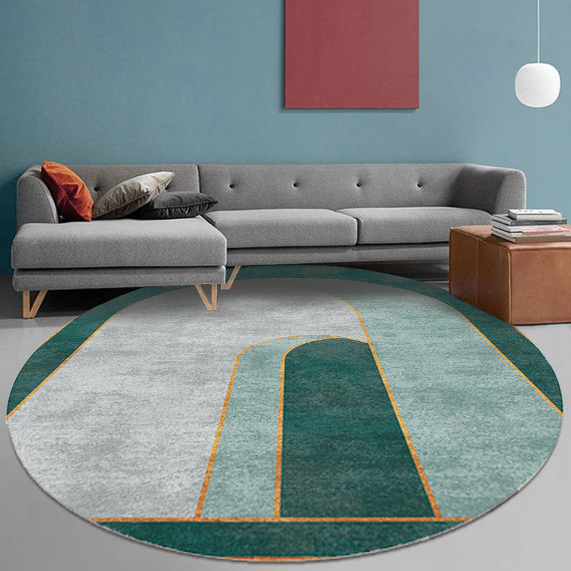 Creative Multicolored Modernism Rug Polyester Color Block Rug Washable Pet Friendly Non-Slip Rug for the Living Room
