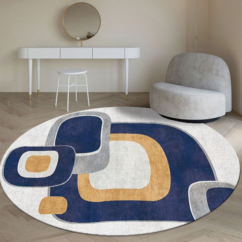 Creative Multicolored Modernism Rug Polyester Color Block Rug Washable Pet Friendly Non-Slip Rug for the Living Room