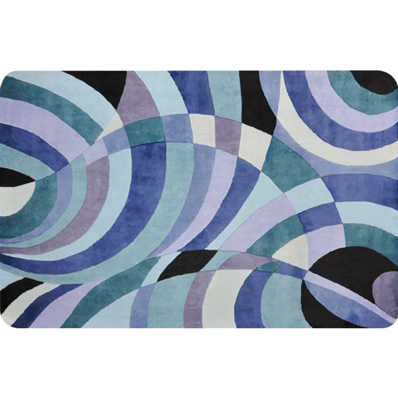 Nordic Abstract Rug Purple Polyester Washable Pet-Friendly Non-Slip Area Rug for Living Room