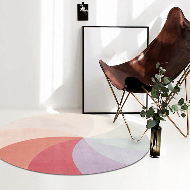 Multicolor color block circles pattern rug polyester modern rug washable non-slip pet-friendly rug for the living room