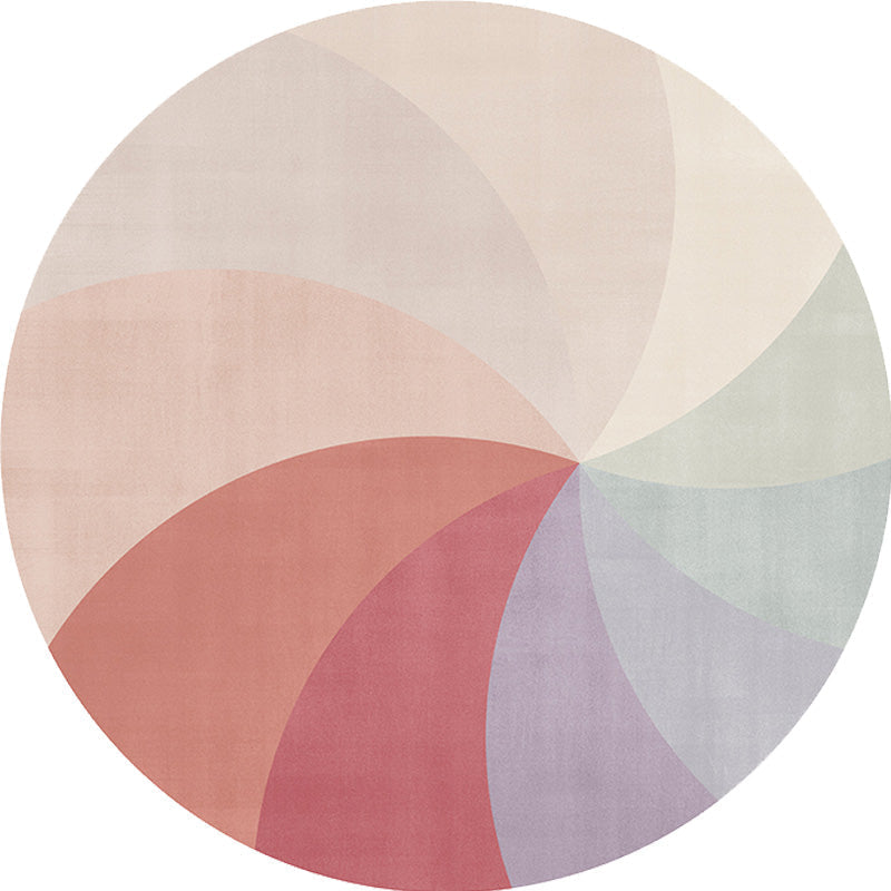 Multicolor color block circles pattern rug polyester modern rug washable non-slip pet-friendly rug for the living room