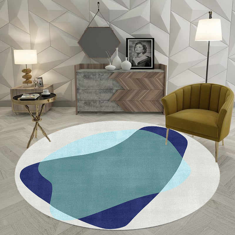 Multicolor color block circles pattern rug polyester modern rug washable non-slip pet-friendly rug for the living room
