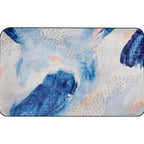 Unique Brush Stroke Pattern Carpet Blue Contemporary Carpet Polyester Pet Friendly Non-Slip Back Washable Carpet for the Living Room