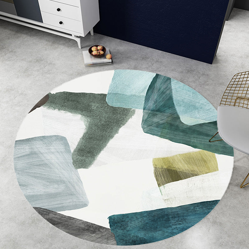Colorblock striped rug Polyester Modernism rug Washable Non-slip Pet-friendly rug for the living room