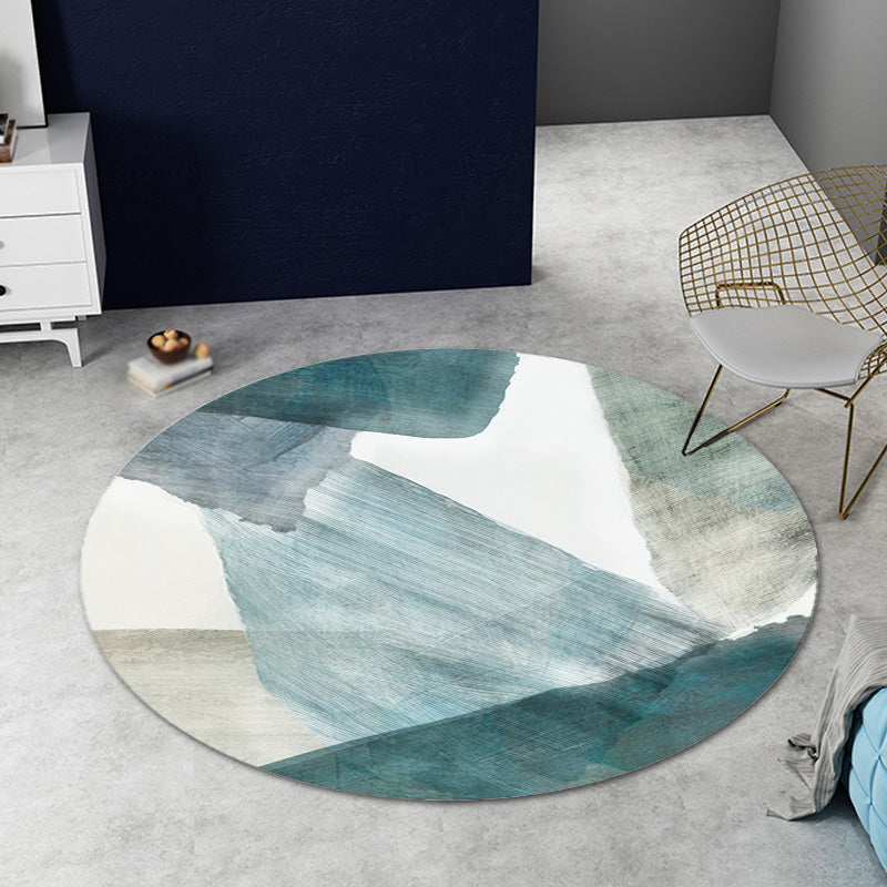 Colorblock striped rug Polyester Modernism rug Washable Non-slip Pet-friendly rug for the living room