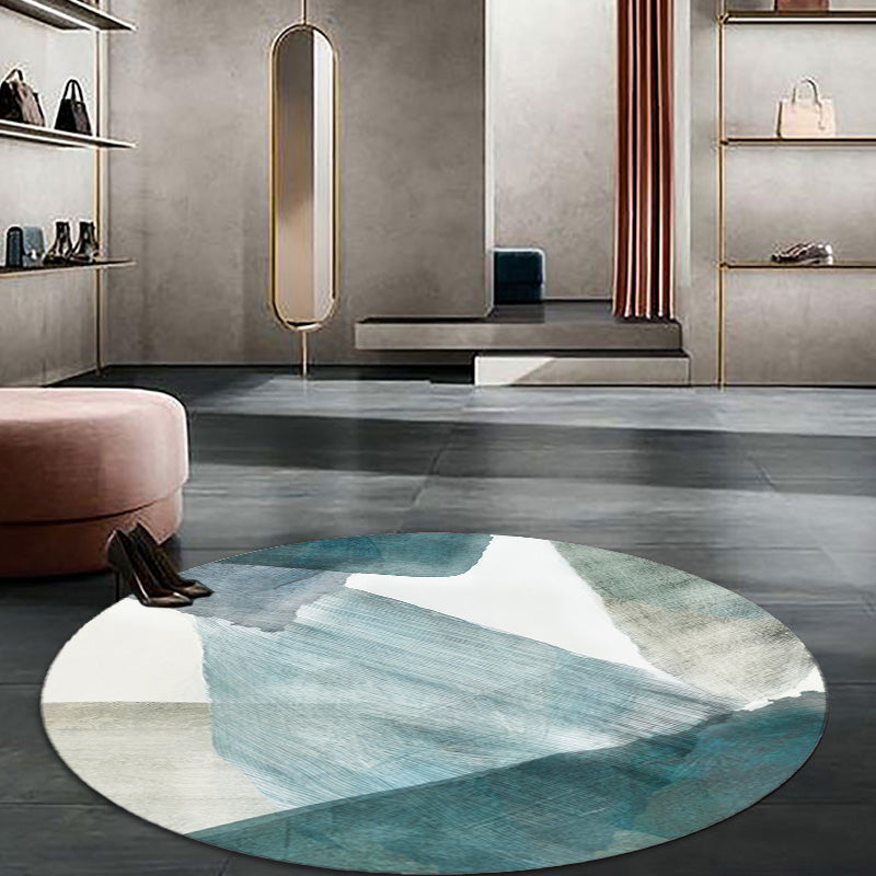 Colorblock striped rug Polyester Modernism rug Washable Non-slip Pet-friendly rug for the living room