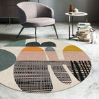 Colorblock striped rug Polyester Modernism rug Washable Non-slip Pet-friendly rug for the living room
