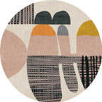 Colorblock striped rug Polyester Modernism rug Washable Non-slip Pet-friendly rug for the living room