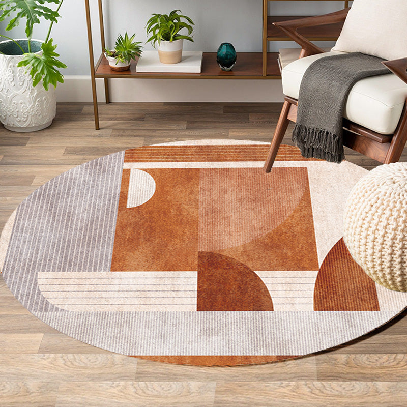 Colorblock striped rug Polyester Modernism rug Washable Non-slip Pet-friendly rug for the living room