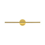Metal Linear and Round Vanity Wall Light Minimalism LED Wall Sconce Lighting in Gold, 16"/23.5"/31.5" Wide
