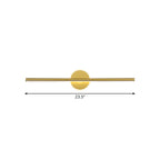 Metal Linear and Round Vanity Wall Light Minimalism LED Wall Sconce Lighting in Gold, 16"/23.5"/31.5" Wide