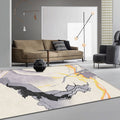 Gray Abstract Rug Polyester Modern Rug Washable Non-Slip Pet-Friendly Rug for the Living Room