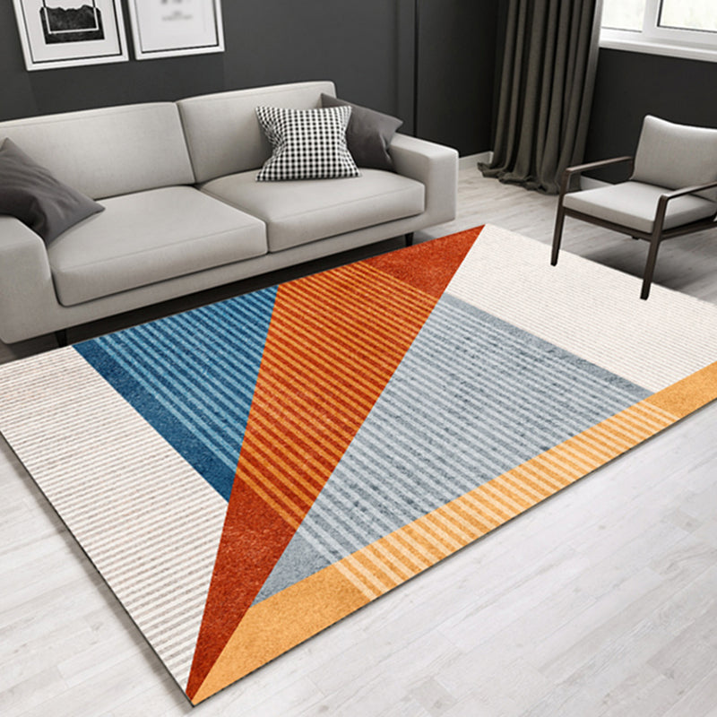 Casual contemporary rug Multicolor geometric and striped pattern rug washable pet-friendly non-slip rug for the living room