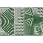 Creative Modernist Carpet Polyester Geometric and Stripe Pattern Carpet Washable Pet-Friendly Non-Slip Carpet for the Living Room