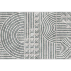 Creative Modernist Carpet Polyester Geometric and Stripe Pattern Carpet Washable Pet-Friendly Non-Slip Carpet for the Living Room