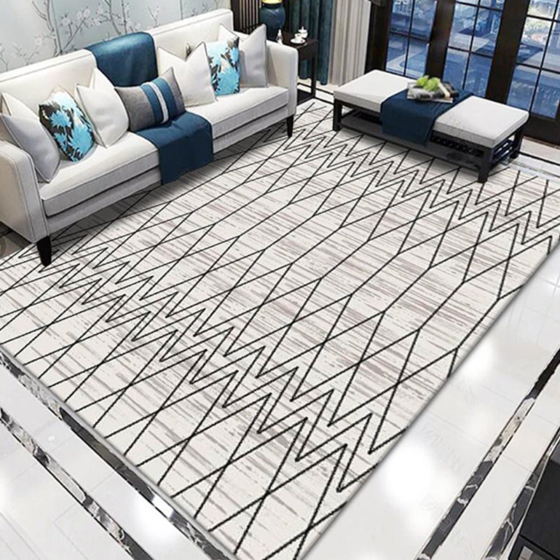 Stylish Modernism Rug Multicolored Striped Pattern Rug Pet Friendly Non-Slip Washable Rug for Decoration