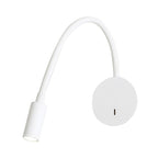 Adjustable Cylinder Reading Wall Light Contemporary Silicone and Metal LED Black/White Sconce Lamp