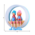 Cartoon Big O Wall Light with Couple Acrylic Sconce Light for Child Bedroom Restaurant