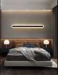 Elongated Bar Bedroom Flush Wall Sconce Acrylic 16"/23.5"/31.5" W LED Nordic Wall Lamp in Warm/White Light, Black/White