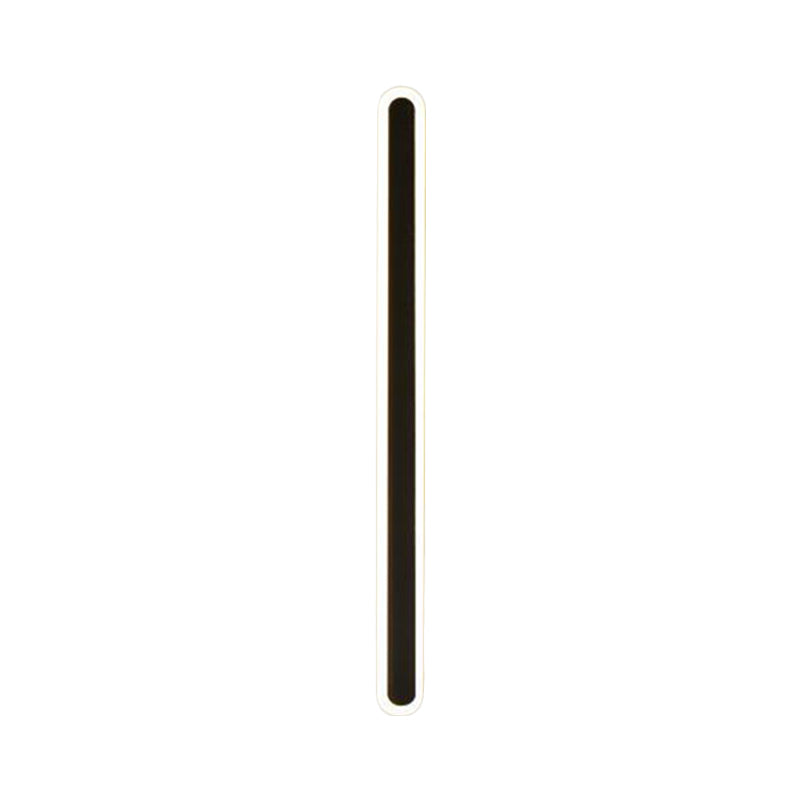 Elongated Bar Bedroom Flush Wall Sconce Acrylic 16"/23.5"/31.5" W LED Nordic Wall Lamp in Warm/White Light, Black/White