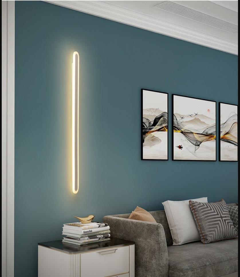 Elongated Bar Bedroom Flush Wall Sconce Acrylic 16"/23.5"/31.5" W LED Nordic Wall Lamp in Warm/White Light, Black/White