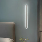 Elongated Bar Bedroom Flush Wall Sconce Acrylic 16"/23.5"/31.5" W LED Nordic Wall Lamp in Warm/White Light, Black/White