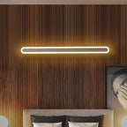 Elongated Bar Bedroom Flush Wall Sconce Acrylic 16"/23.5"/31.5" W LED Nordic Wall Lamp in Warm/White Light, Black/White