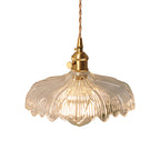 Bowl/Cylinder Bedside Wall Lighting Antique Clear Prismatic/Wavy Glass 1 Bulb Brass Wall Hanging Lamp with Rotary Switch