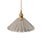 Bowl/Cylinder Bedside Wall Lighting Antique Clear Prismatic/Wavy Glass 1 Bulb Brass Wall Hanging Lamp with Rotary Switch