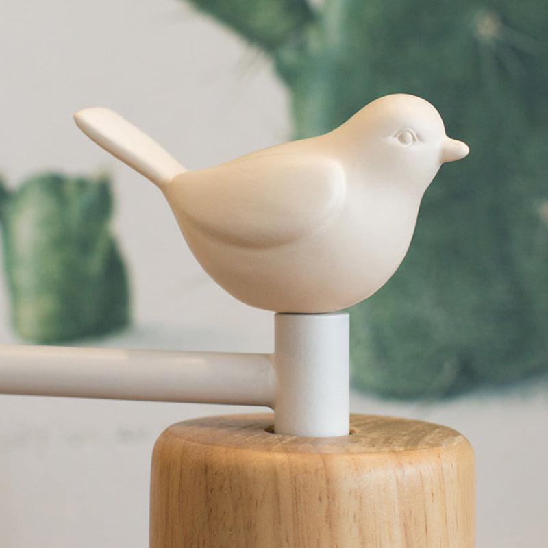 Nordic Style Sconce Light Dome 1 Bulb Metal & Wood Wall Light with Bird for Kid Bedroom