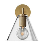 Bronze Armed Wall Sconce Light Postmodern Single Metal/Clear Glass Wall Lamp with/without Disc/Sphere/Cone Shade