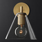 Bronze Armed Wall Sconce Light Postmodern Single Metal/Clear Glass Wall Lamp with/without Disc/Sphere/Cone Shade