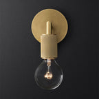 Bronze Armed Wall Sconce Light Postmodern Single Metal/Clear Glass Wall Lamp with/without Disc/Sphere/Cone Shade