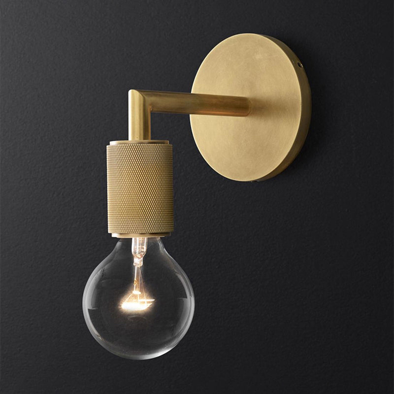 Bronze Armed Wall Sconce Light Postmodern Single Metal/Clear Glass Wall Lamp with/without Disc/Sphere/Cone Shade