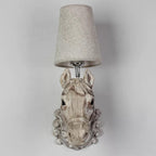 Art Deco Horse Head Wall Sconce Resin 1-Light Restaurant Wall Mounted Light with Cone Shade in Light Brown