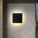 Round/Square Flush Mount Wall Lamp Minimalist Aluminum Hallway LED Sconce Light in Black
