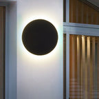 Round/Square Flush Mount Wall Lamp Minimalist Aluminum Hallway LED Sconce Light in Black