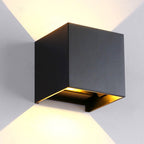 Cube/Triangle/Cylinder Wall Lamp Fixture Nordic Metal Black Up and Down LED Wall Sconce for Outdoor
