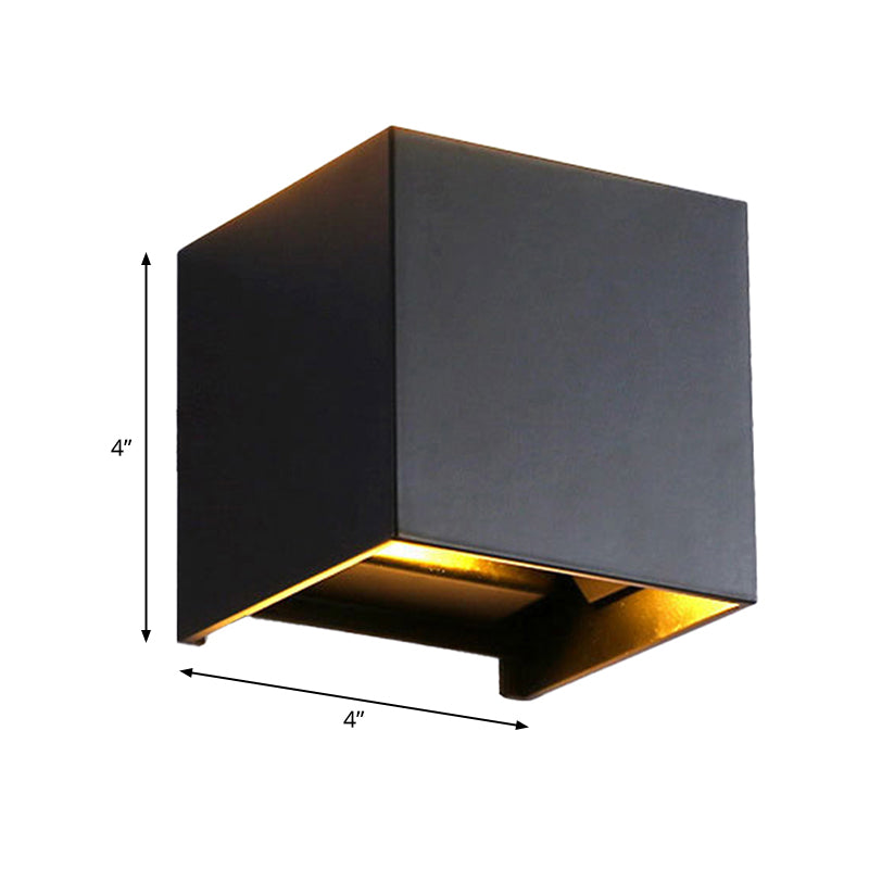 Cube/Triangle/Cylinder Wall Lamp Fixture Nordic Metal Black Up and Down LED Wall Sconce for Outdoor