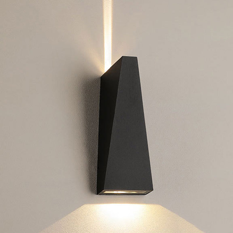 Cube/Triangle/Cylinder Wall Lamp Fixture Nordic Metal Black Up and Down LED Wall Sconce for Outdoor